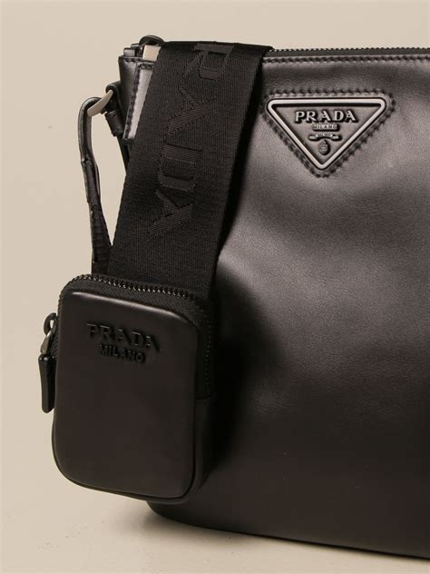 Prada Borsa a Tracolla Con Placca Logo 